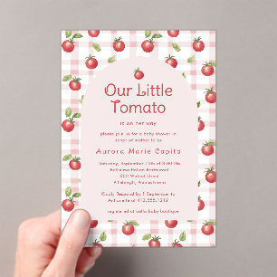 Unsere Kleine Tomaten-Baby-Party-Einladung Rosa Acryleinladungen