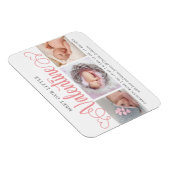 Unsere kleine Valentine 3 Foto Geburtserklärung Magnet (Rechte Seite)