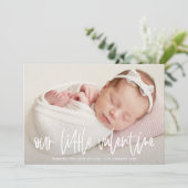 Unsere kleine Valentine-Briefe Geburt Ankündigung (Stehend Vorderseite)