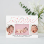 Unsere kleine Valentine-Geburtsankündigung mit Fot Einladung (Stehend Vorderseite)