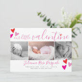 Unsere kleine Valentine Herz-Geburtskarte Feiertagskarte (Stehend Vorderseite)