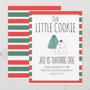Unsere kleine Weihnachts-Cookie-Erstgeburtstagsfei Einladung