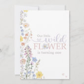 Unsere kleine Wildblume, 1. Geburtstag Einladung (Rückseite)