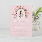 Unsere kleine Wildblume Elegante zum Geburtstag Einladung (Stehend Vorderseite)