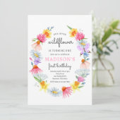 Unsere kleine Wildblume Frühjahrsgarten Geburtstag Einladung (Stehend Vorderseite)