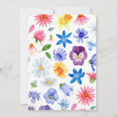 Unsere kleine Wildblume Frühjahrsgarten Geburtstag Einladung (Rückseite)