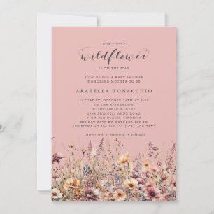 Unsere kleine Wildblume Herbst-Blumen-Baby-Party Einladung