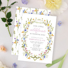 Unsere kleine Wildblume Pink Wasserfarbe 1. Geburt