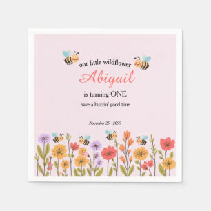 Unsere kleine Wildblumen-Blumen-Biene 1. Geburtsta Serviette