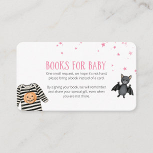 Unsere kleinen Boo-Bücher für die Babyparty Begleitkarte