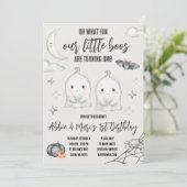 Unsere kleinen BOOS machen ein Halloween-Geburtsta Einladung (Stehend Vorderseite)