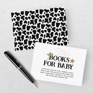 Unsere kleinen Cowboy-Baby-Shower-Bücher für Baby Begleitkarte