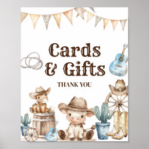 Unsere kleinen Cowboy Cactus Baby Shower Cards & G Poster