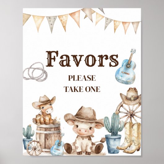 Unsere kleinen Cowboy Wild West Baby Duschfavorite Poster (Vorne)