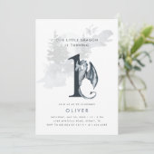 Unsere kleinen Drachenjungen 1. Geburtstag Einladung (Stehend Vorderseite)