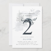 Unsere kleinen Drachenjungen 2. Geburtstag Einladung (Vorderseite)