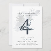 Unsere kleinen Drachenjungen zum 4. Geburtstag Einladung (Vorderseite)