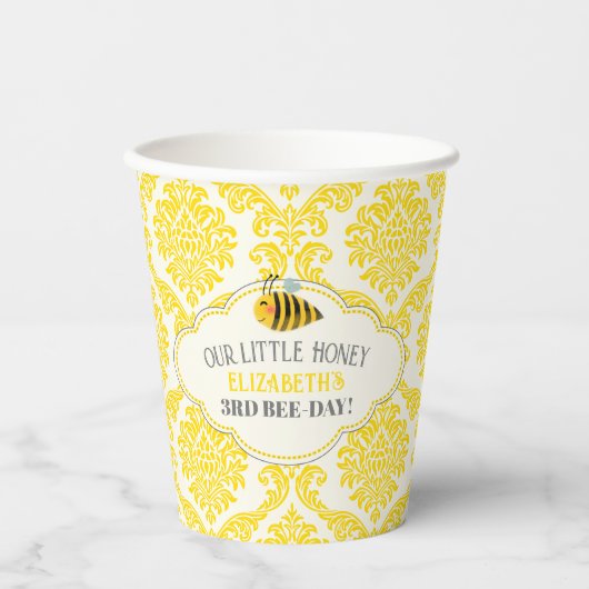 Unsere kleinen Honey Bee Birthday Paper Cups Pappbecher (Vorderseite)