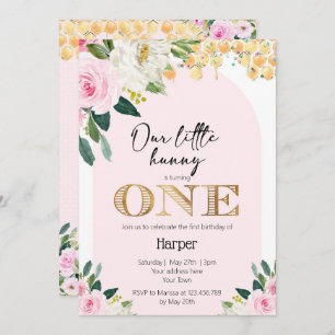 Unsere kleinen Hunny Girls sind 1. Geburtstag Einl Einladung