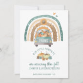 Unsere kleinen Pumpkins Rainbow Twins Birth Ankündigung (Vorderseite)