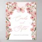 Unsere kleinen Schmetterlingsrosa Girls Karten und Poster (Vorne)