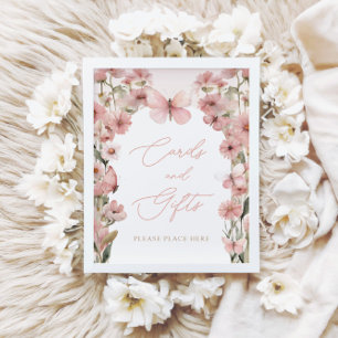 Unsere kleinen Schmetterlingsrosa Girls Karten und Poster