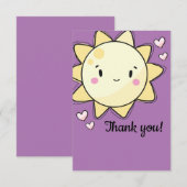 Unsere kleinen Sonnenscheinmädchen Lila Dankeskarte (Vorne/Hinten)