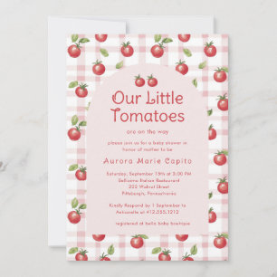 Unsere kleinen Tomaten Baby Shower Einladung Rosa