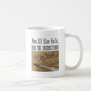 Unsere Konstitution ist es die Anweisungen Kaffeetasse