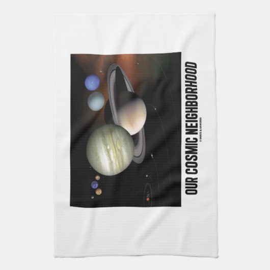 Unsere kosmische Nachbarschaft (Sonnensystem) Handtuch (Vertikal)