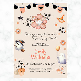 Unsere Kürbiskur dreht Halloween Geburtstagsparty Einladung