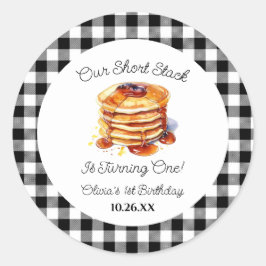 Unsere Kurze Pfannkuchen Frühstück Geburtstagspart Runder Aufkleber