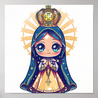 Unsere Lady Aparecida, niedliche kawaii-Art Poster