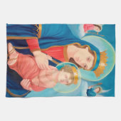 Unsere Lady der ewigen Hilfe für Katholiken Geschirrtuch (Horizontal)