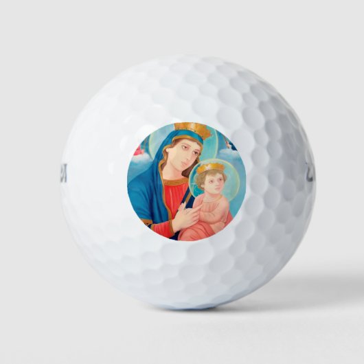 Unsere Lady der ewigen Hilfe für Katholiken Golfball (Vorderseite)