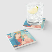 Unsere Lady der ewigen Hilfe für Katholiken Steinuntersetzer (Seitenansicht)