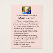 Unsere Lady der Säulenfrommen, Spanisch Katholisch (Rückseite)