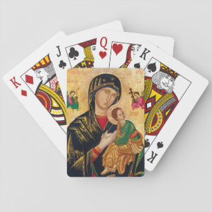 Unsere Lady der ständigen Hilfe Jungfrau Mary Icon Spielkarten