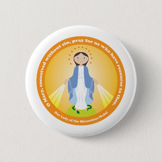 Unsere Lady der wunderbaren Medaille Button (Vorderseite)
