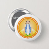 Unsere Lady der wunderbaren Medaille Button (Vorne & Hinten)