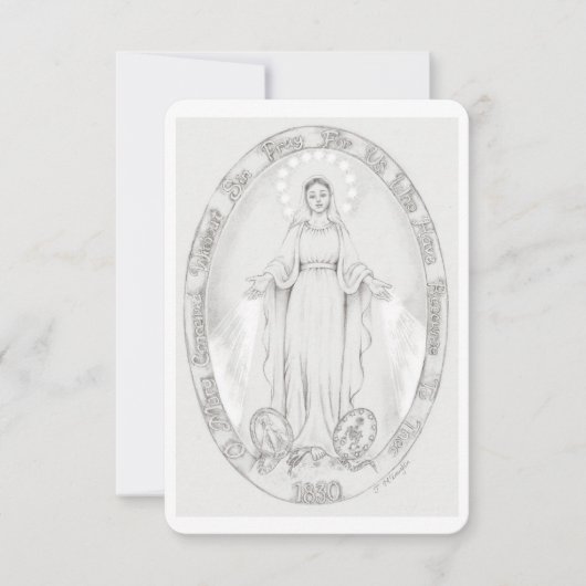 Unsere Lady der wunderbaren Medaille-Gebetskarte Einladung (Vorderseite)