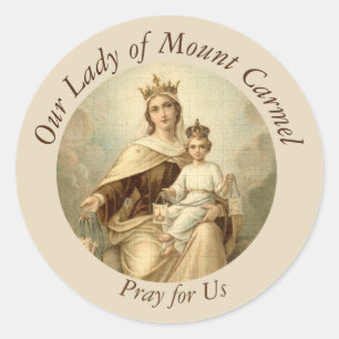 Unsere Lady des Berges Carmel Baby Jesus Scapular Runder Aufkleber