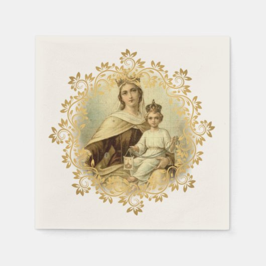 Unsere Lady des Berges Carmel Baby Jesus Scapular Serviette (Vorderseite)