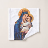 Unsere Lady des Monte Carmel Badhandtuch Set (Waschlappen)