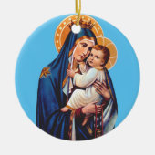 Unsere Lady des Monte Carmel Keramik Ornament (Vorne)