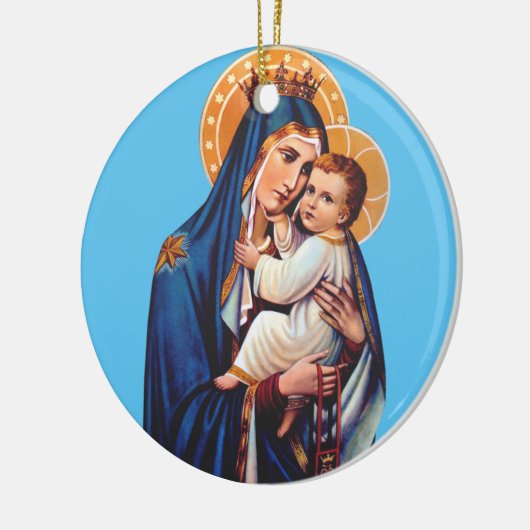 Unsere Lady des Monte Carmel Keramik Ornament (Links)