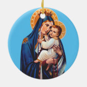 Unsere Lady des Monte Carmel Keramik Ornament (Hinten)