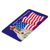 Unsere Lady Fatima PRAY FOR PEACE USA FLAG CAR Magnet (Linke Seite)