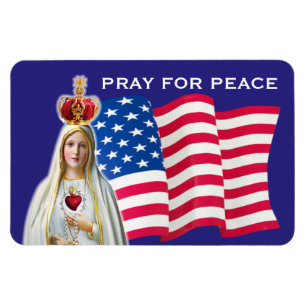 Unsere Lady Fatima PRAY FOR PEACE USA FLAG CAR Magnet