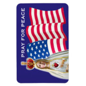 Unsere Lady Fatima PRAY FOR PEACE USA FLAG CAR Magnet (Vertikal)